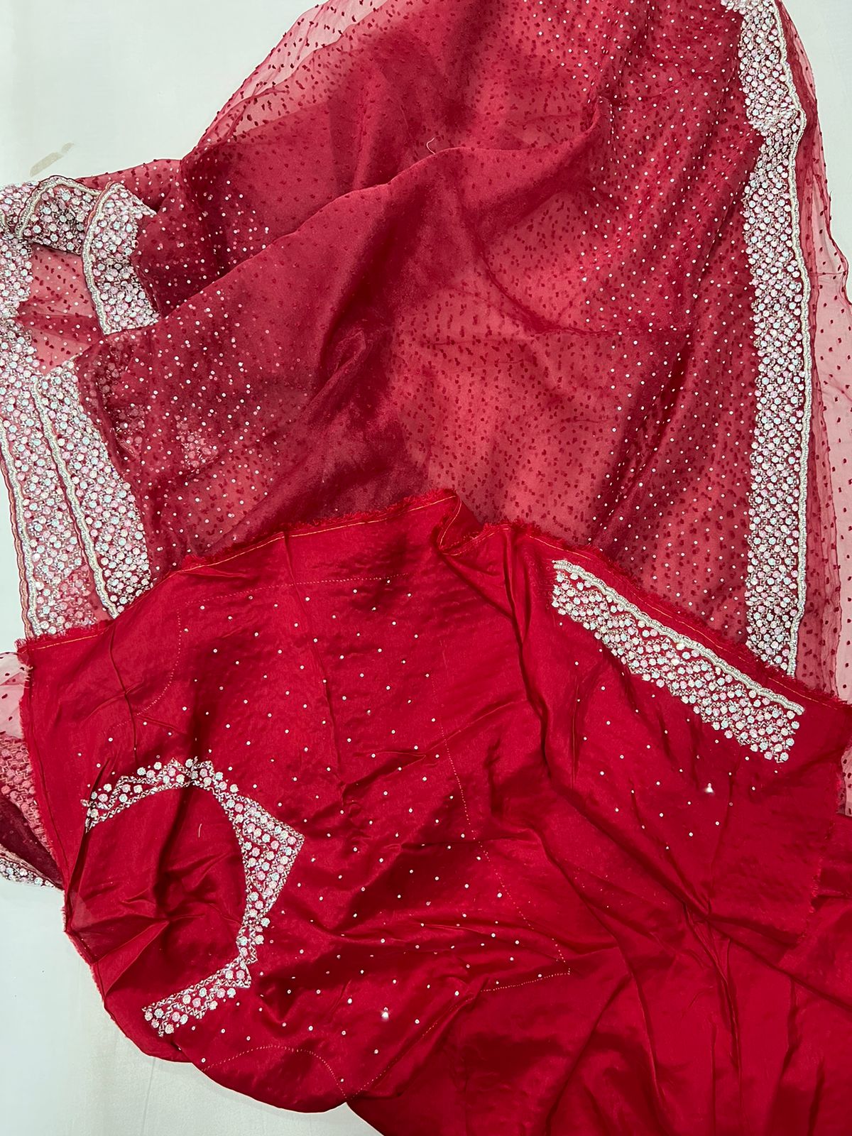 Marjaani cutdana jerkan partywear saree - Saffronfashionindia