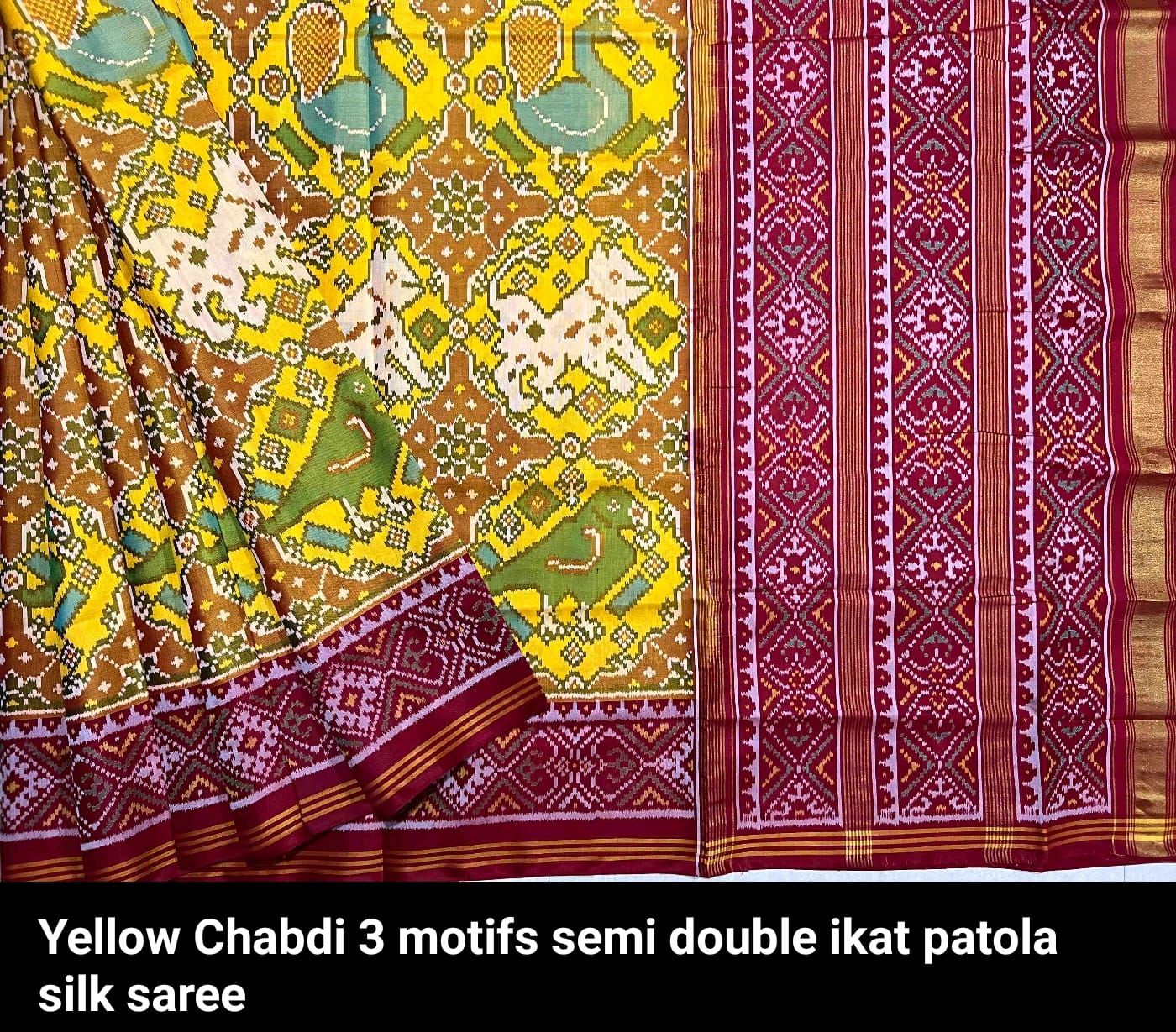 Lubina ikkat weaving Patola silk saree - Saffronfashionindia