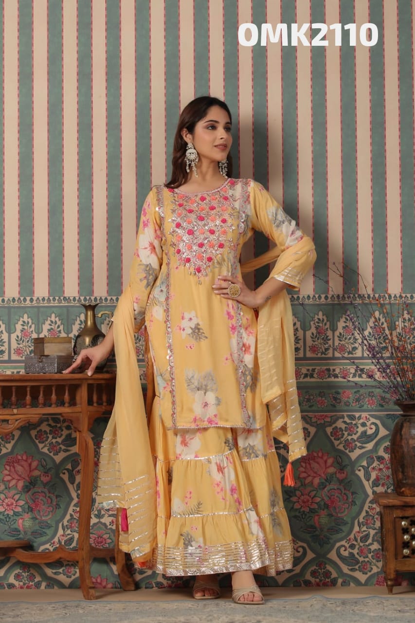 Pishaki floral sharara dress - Saffronfashionindia