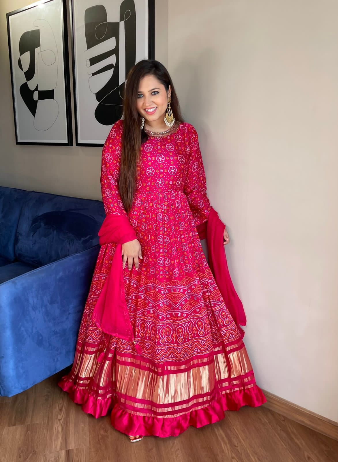 Royal ramp inspired gajji silk dress gown - Saffronfashionindia