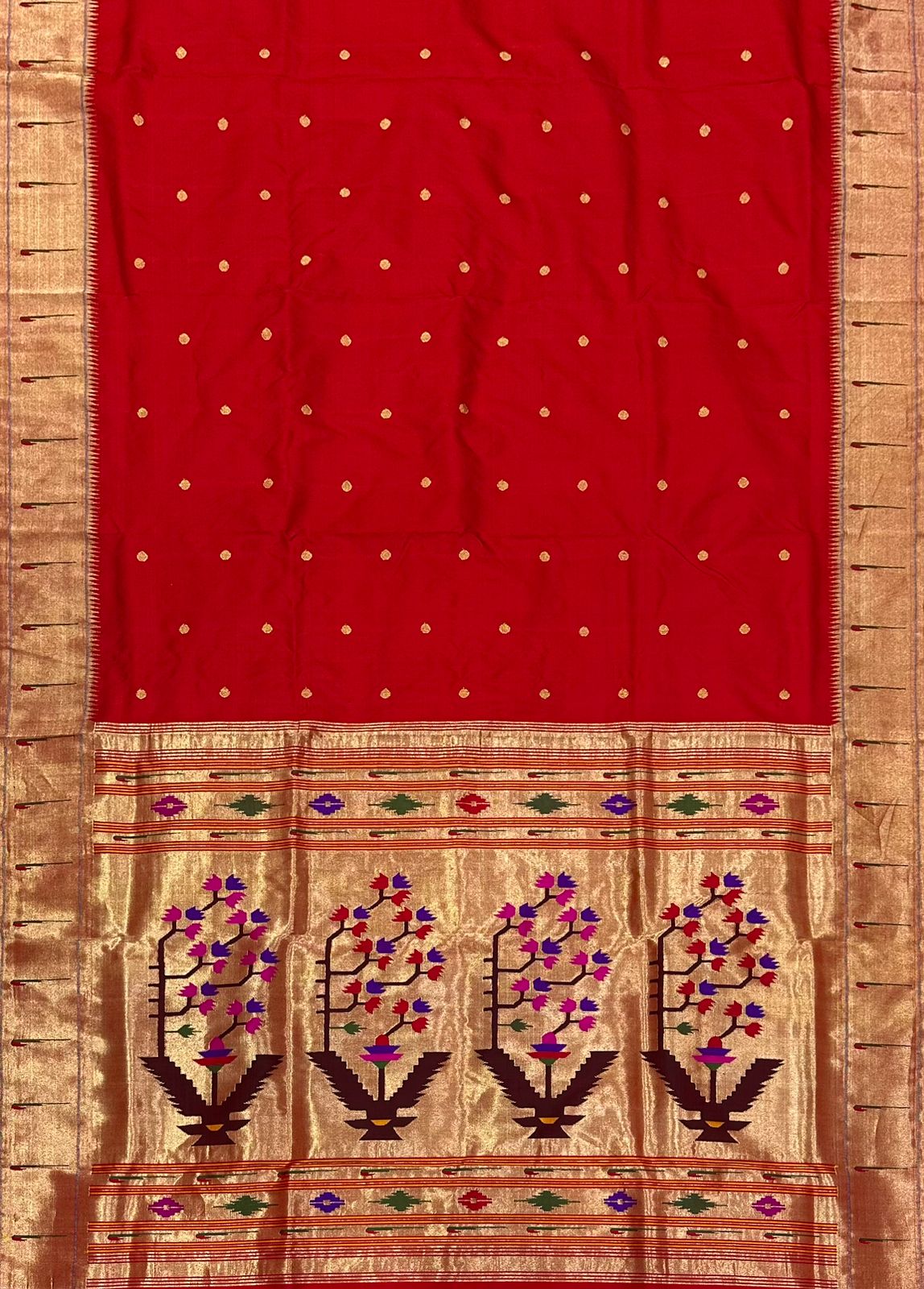Rangmahal inspired handloom Paithani saree - Saffronfashionindia