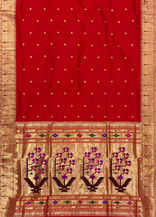 Rangmahal inspired handloom Paithani saree - Saffronfashionindia