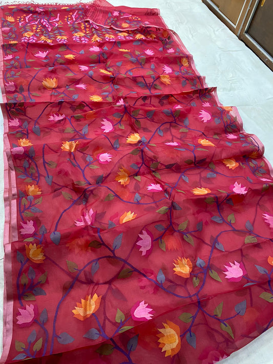 Ranika tantuj jamdani saree - Saffronfashionindia