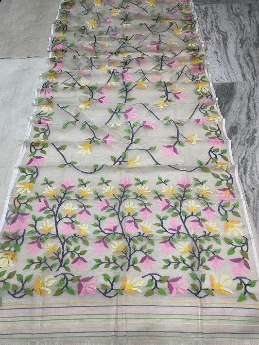 Naisha jamdani handwoven saree - Saffronfashionindia