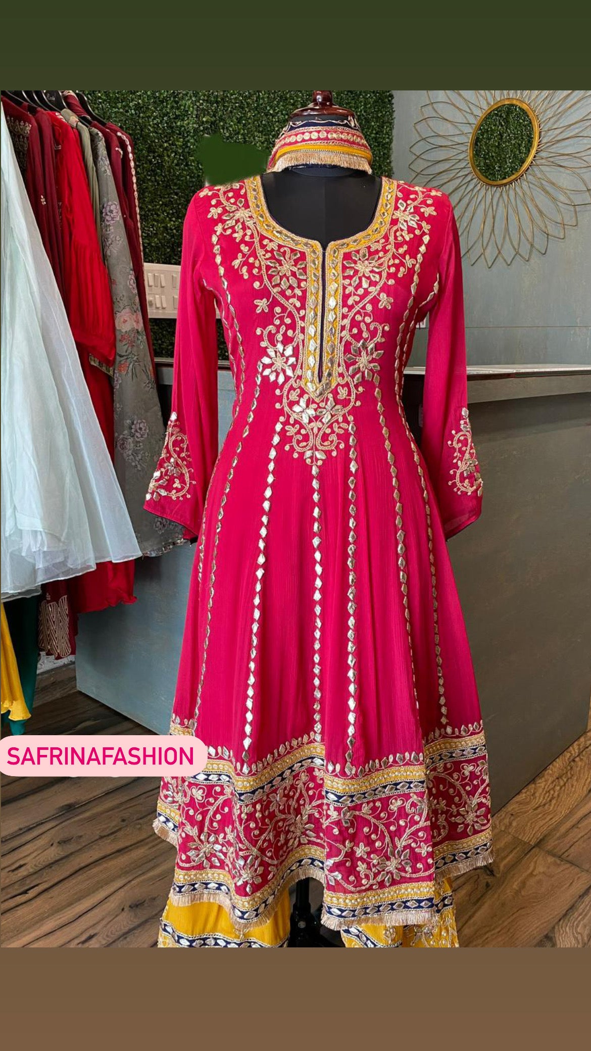 Pinasha pink anarkali dress - Saffronfashionindia