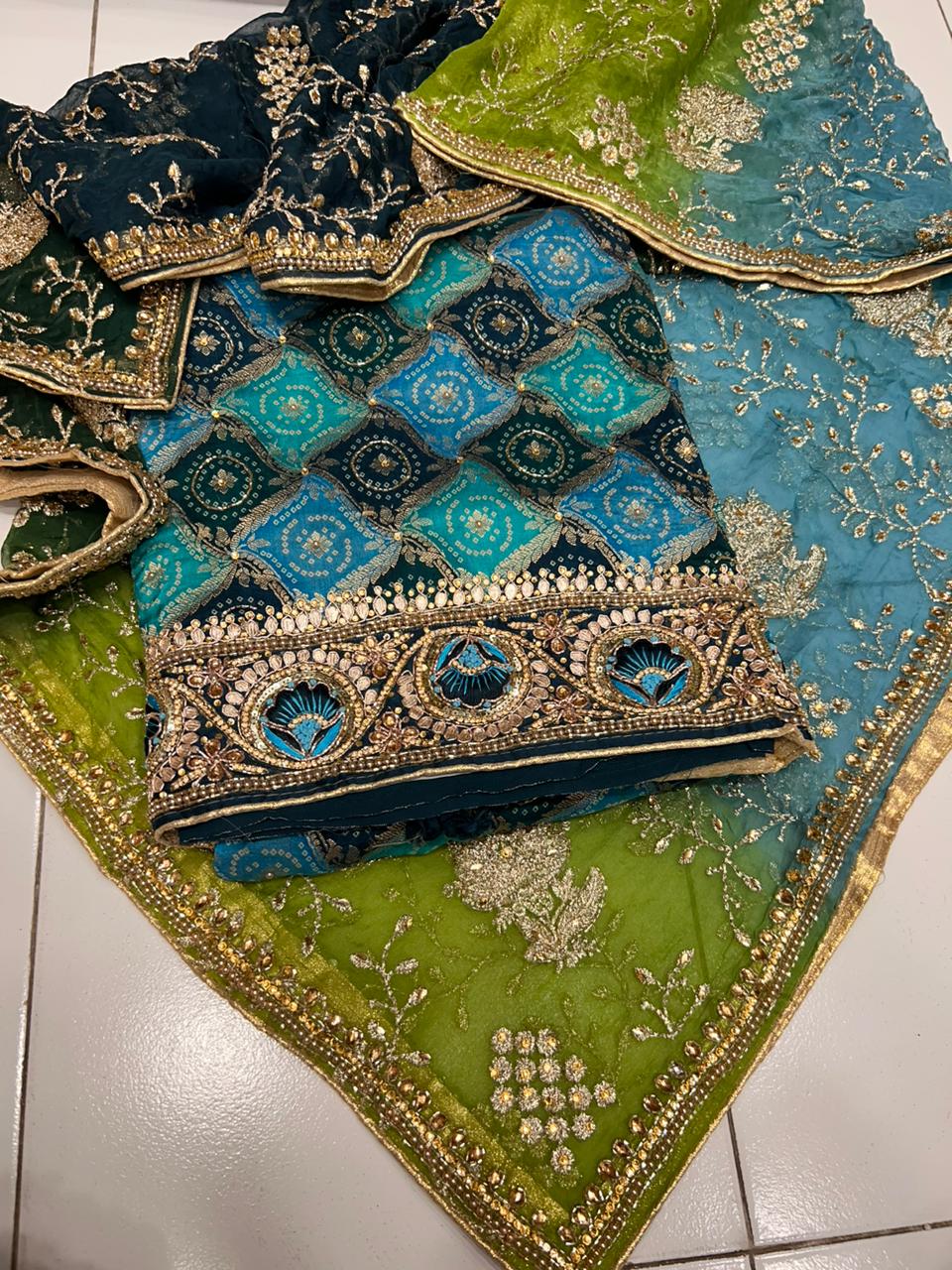 Khushnama brocade salwar suit - Saffronfashionindia