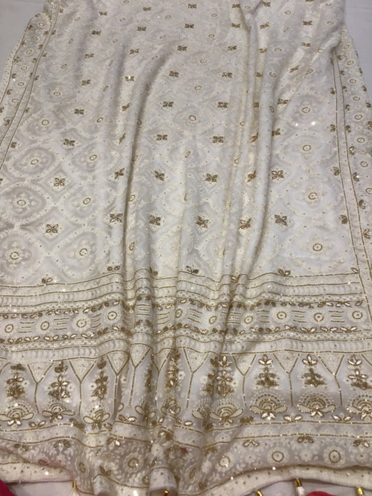 Naisha Chikankari gottapatti saree traditional saree - Saffronfashionindia