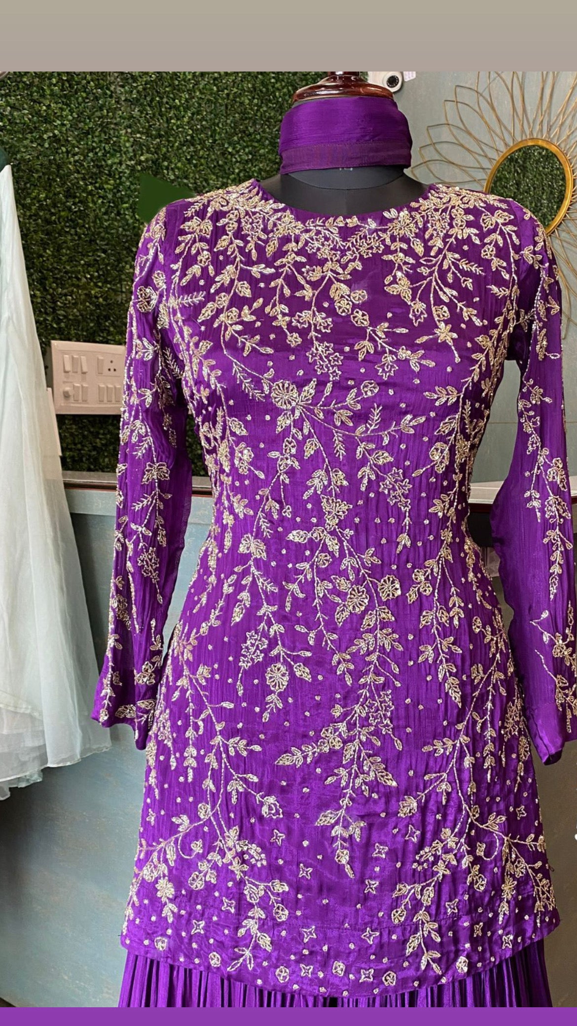 Mahisha purple kurta gharara dress - Saffronfashionindia