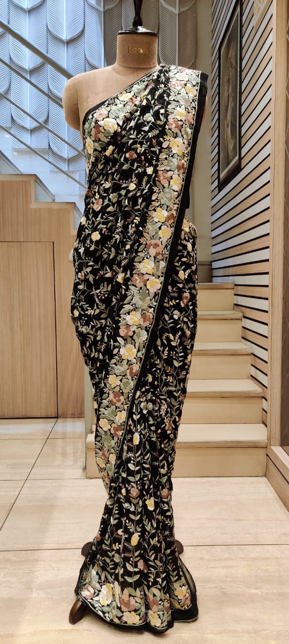 Zinhaat Parsi gara Authentic Sarees - Saffronfashionindia
