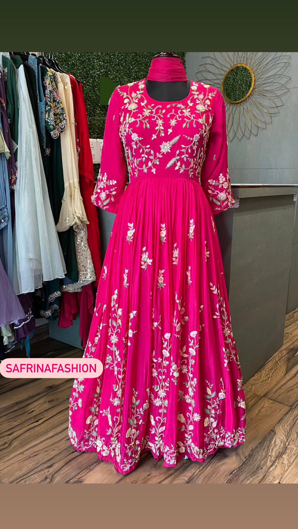 Pinakha long dress indian dress Pakistani dress - Saffronfashionindia