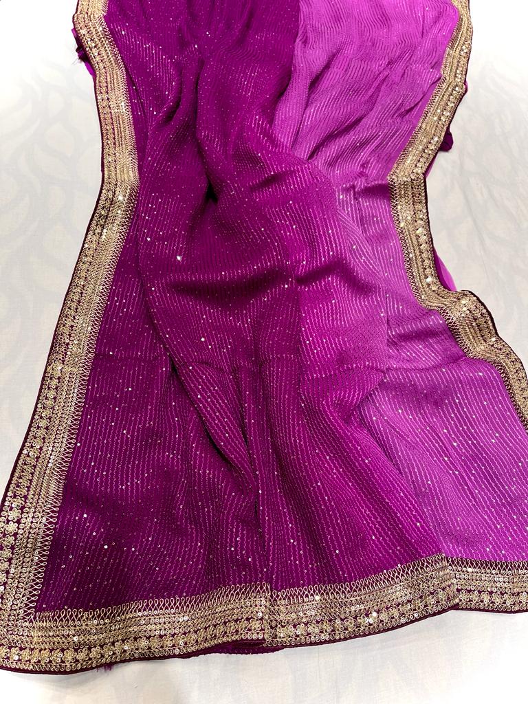 Valia gorgette sequence saree - Saffronfashionindia