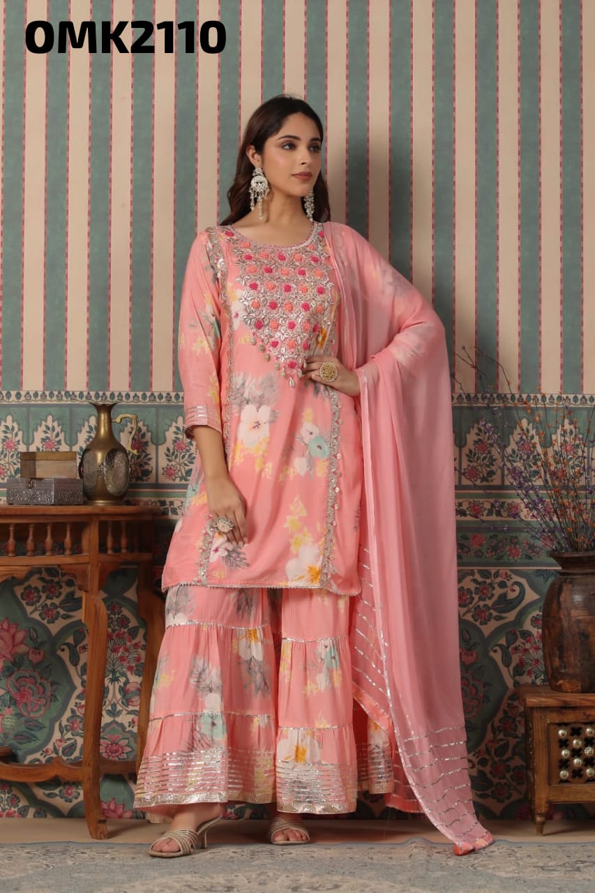 Pishaki floral sharara dress - Saffronfashionindia