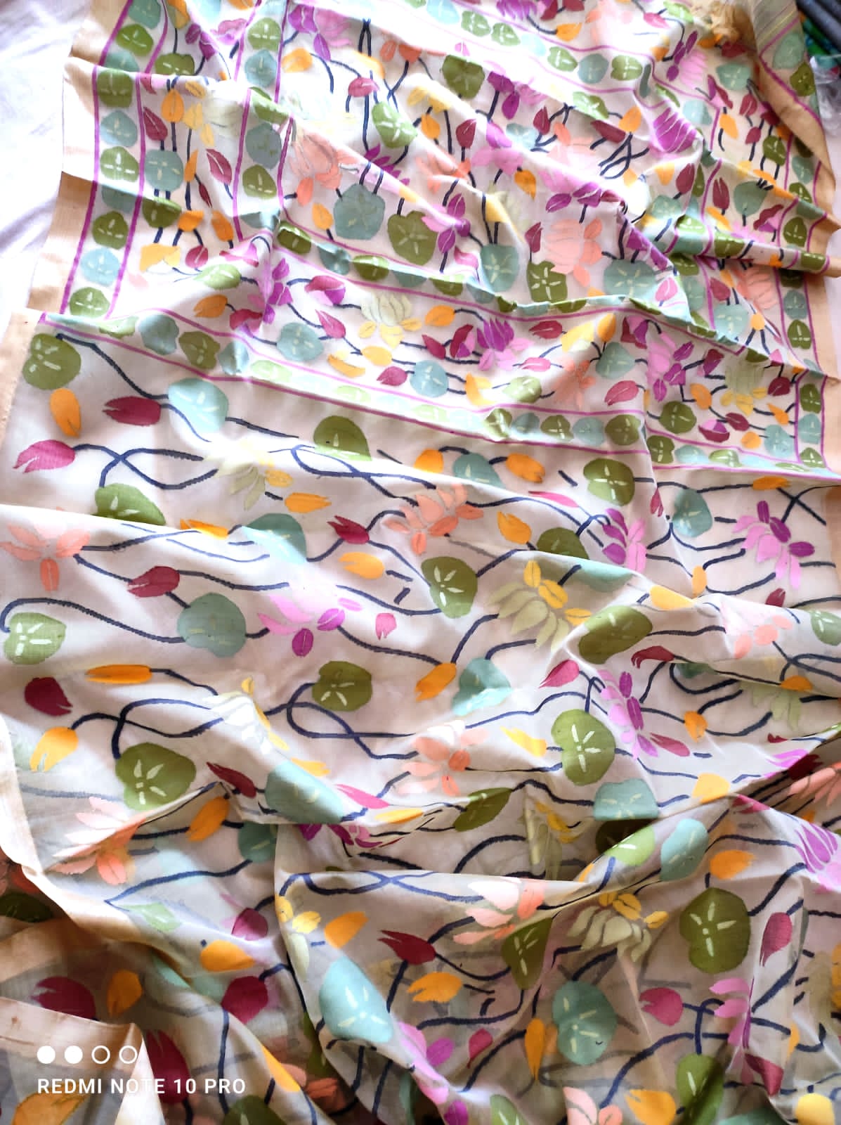 Kavik tantuj muslin jamdani saree - Saffronfashionindia