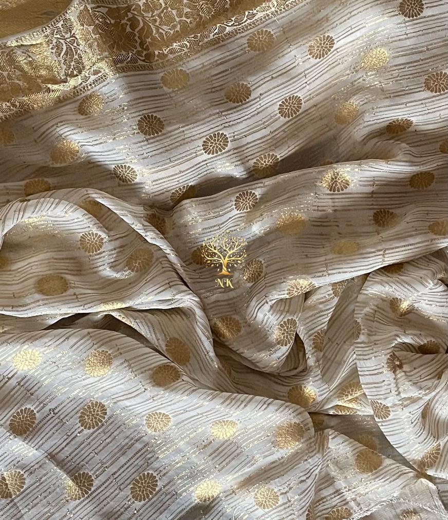 Chikankari gorgette Indian traditional saree - Saffronfashionindia