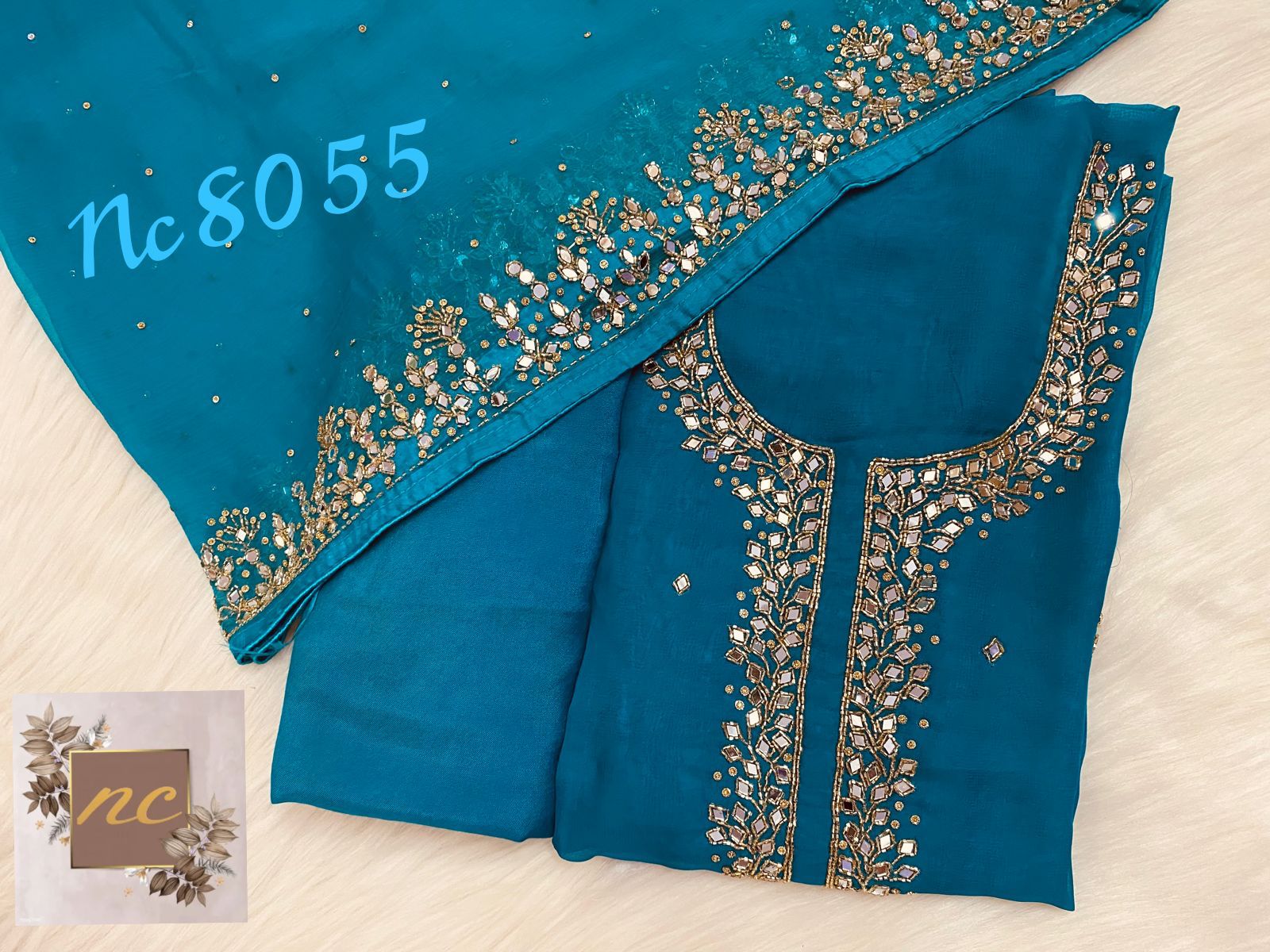 Dilbar gorgette salwar kameez - Saffronfashionindia