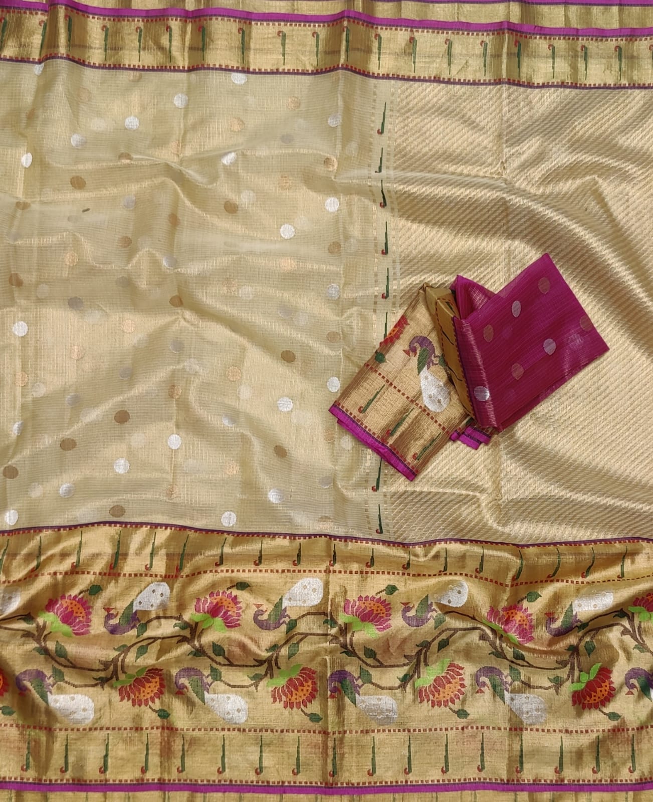 Diana tissue zari kota saree - Saffronfashionindia