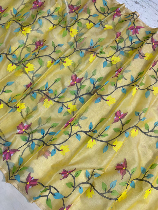 Kalpa muslin jamdani saree - Saffronfashionindia