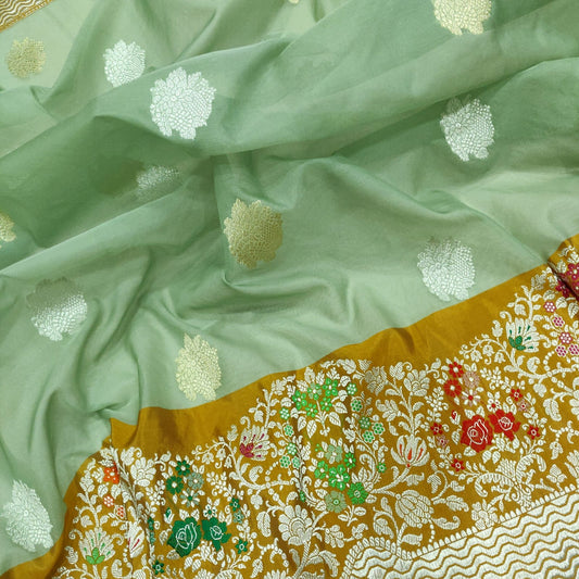 Linasha exclusive kora handwoven saree - Saffronfashionindia