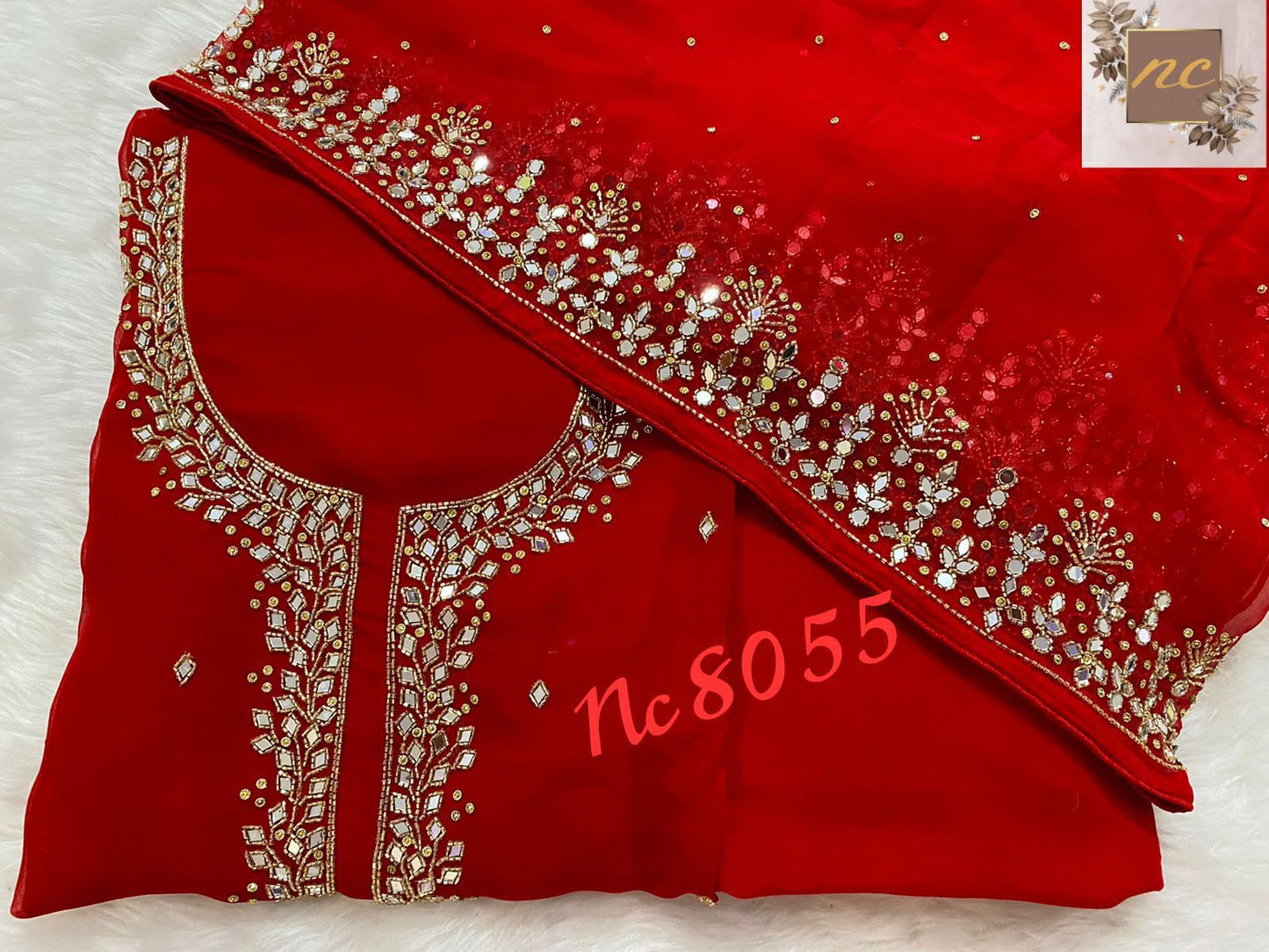 Dilbar gorgette salwar kameez - Saffronfashionindia
