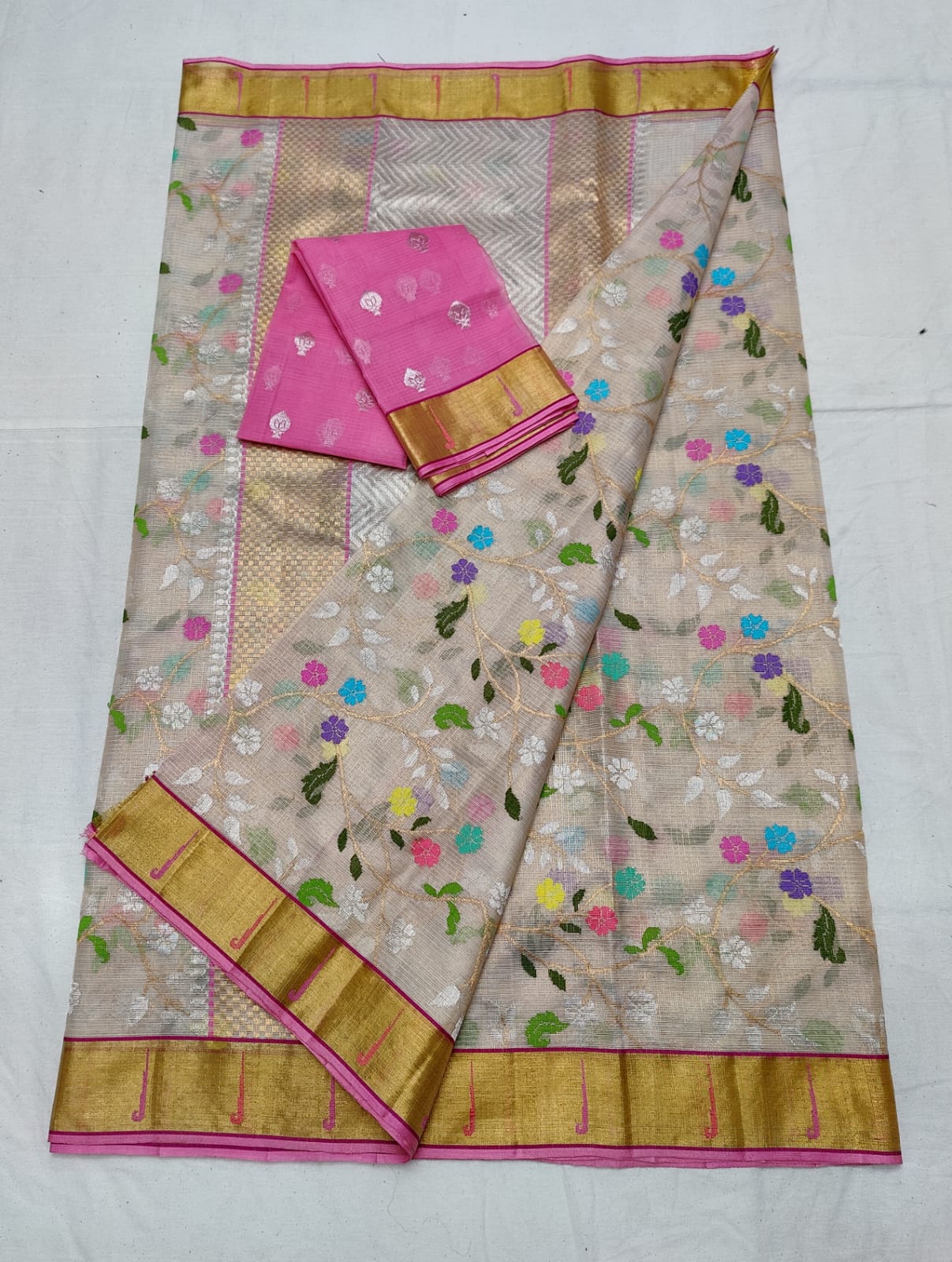 Rubik tissue Meenakari zari kota sarees - Saffronfashionindia
