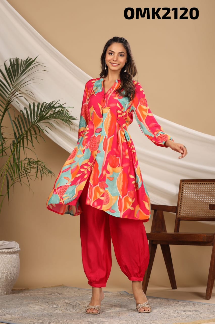 Floral digital print cord set - Saffronfashionindia