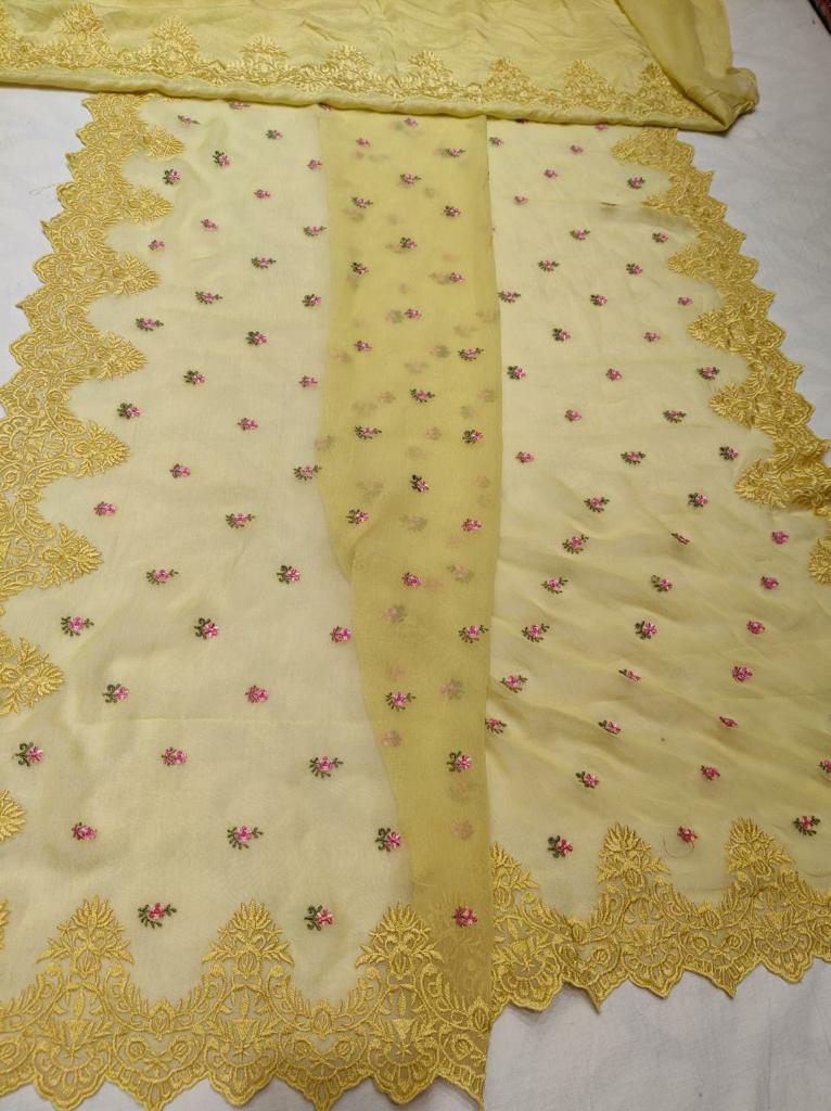 Mohini chiffon embroidery saree - Saffronfashionindia