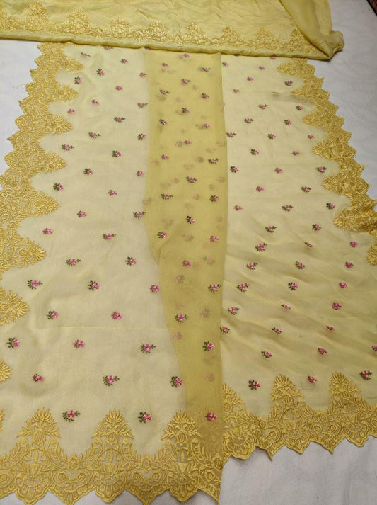 Mohini chiffon embroidery saree - Saffronfashionindia