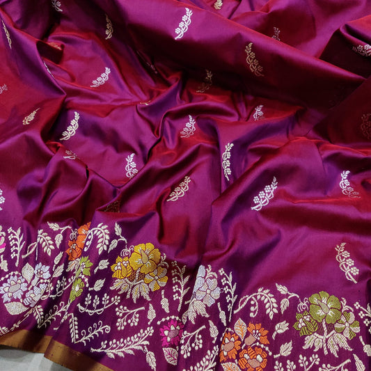 Walia handwoven kadwa saree - Saffronfashionindia