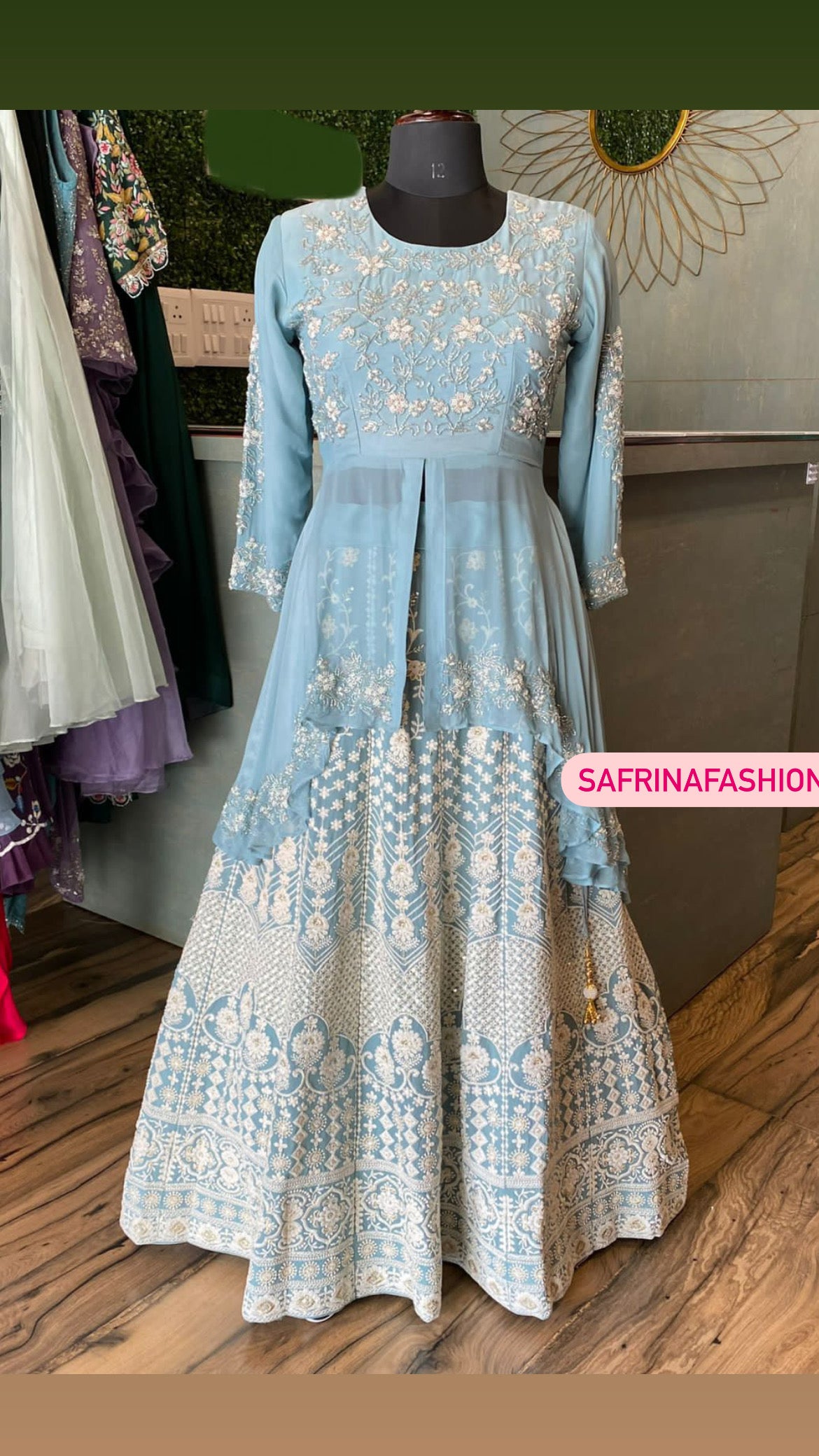 Kismis gorgette Lucknowi suit - Saffronfashionindia