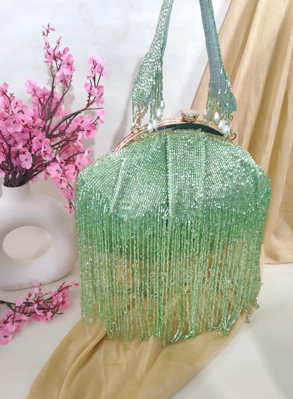 Fringes clutches partywear clutch - Saffronfashionindia