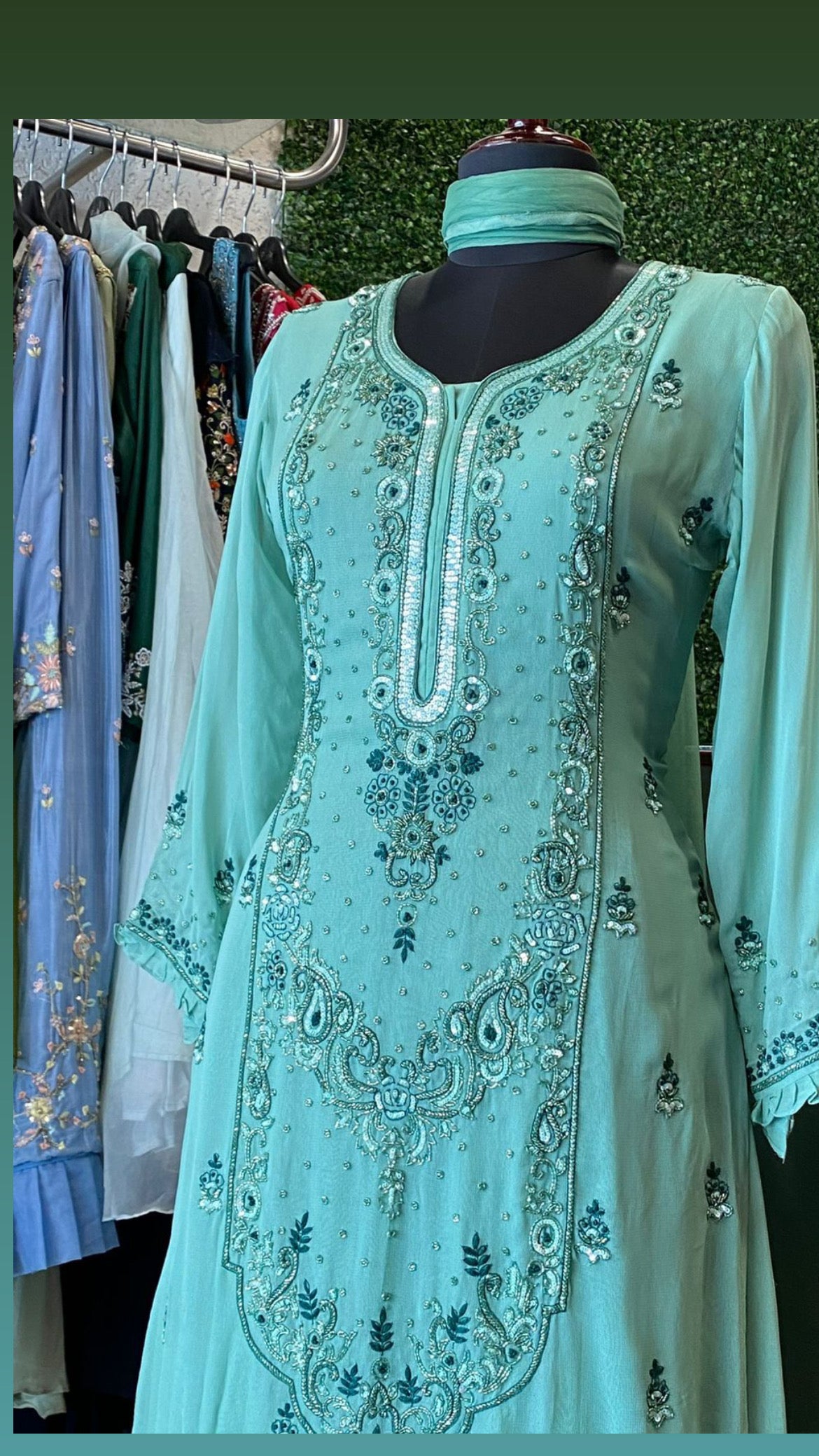 Mahima gorgette kurta dress - Saffronfashionindia