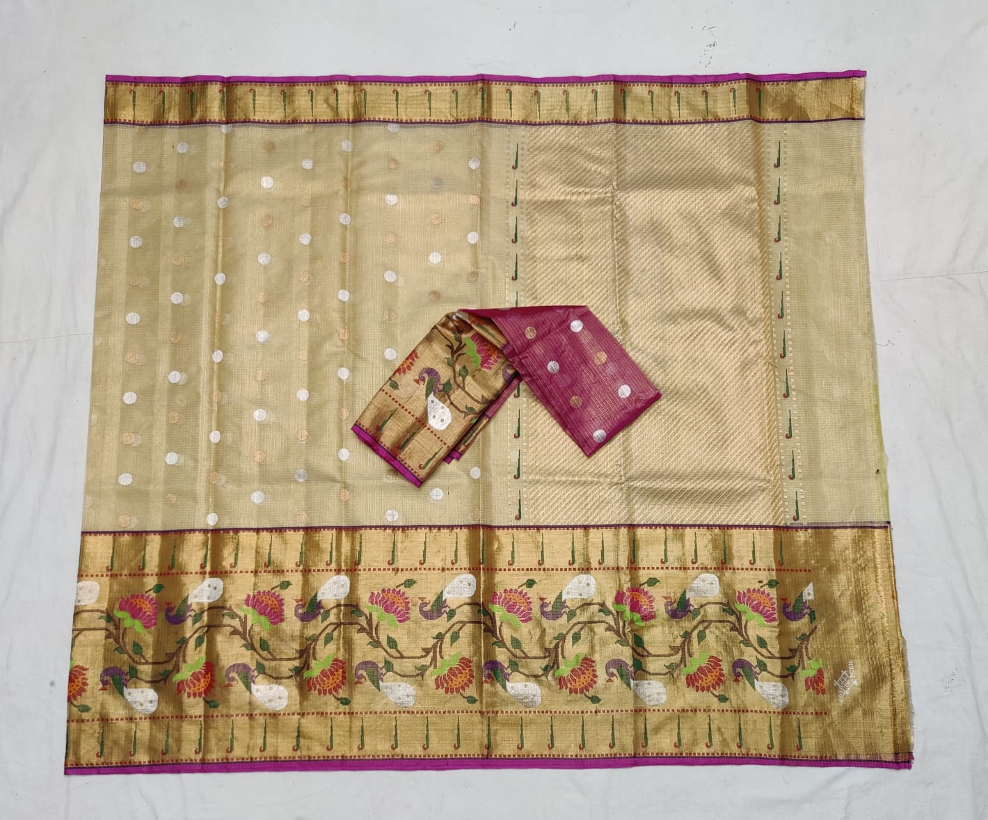 Diana tissue zari kota saree - Saffronfashionindia