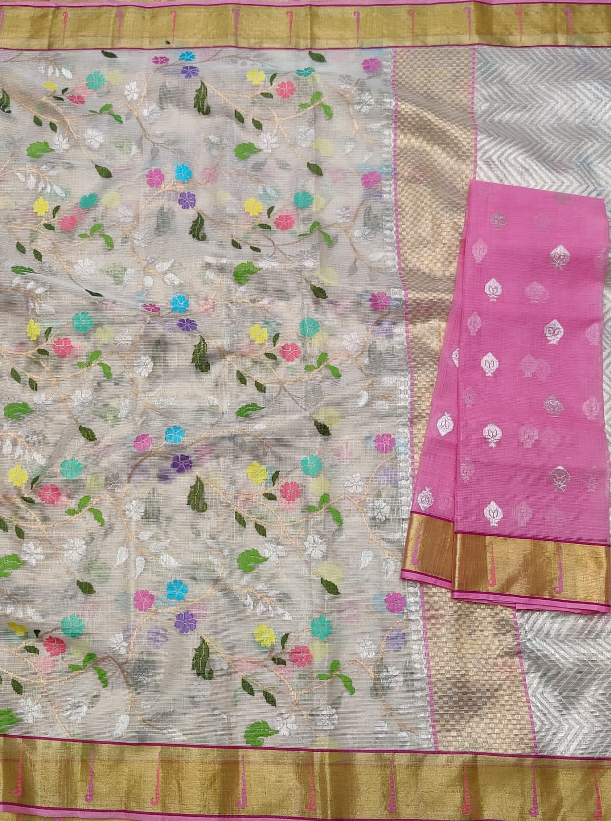 Rubik tissue Meenakari zari kota sarees - Saffronfashionindia