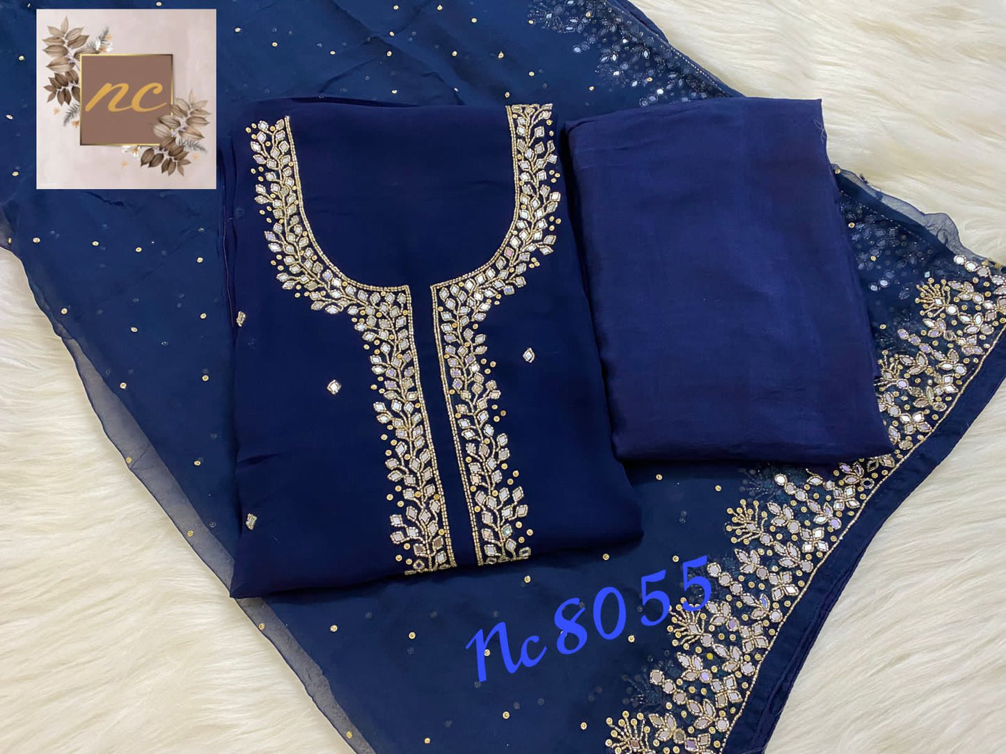 Dilbar gorgette salwar kameez - Saffronfashionindia