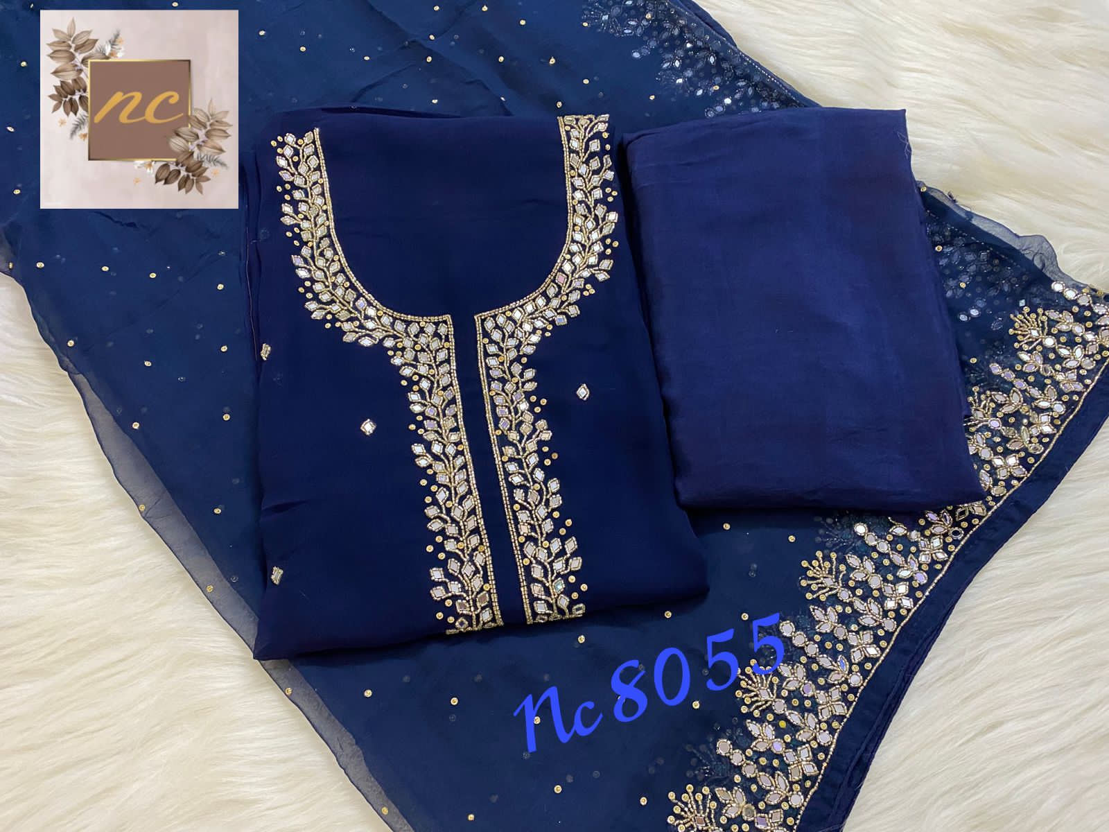 Dilbar gorgette salwar kameez - Saffronfashionindia