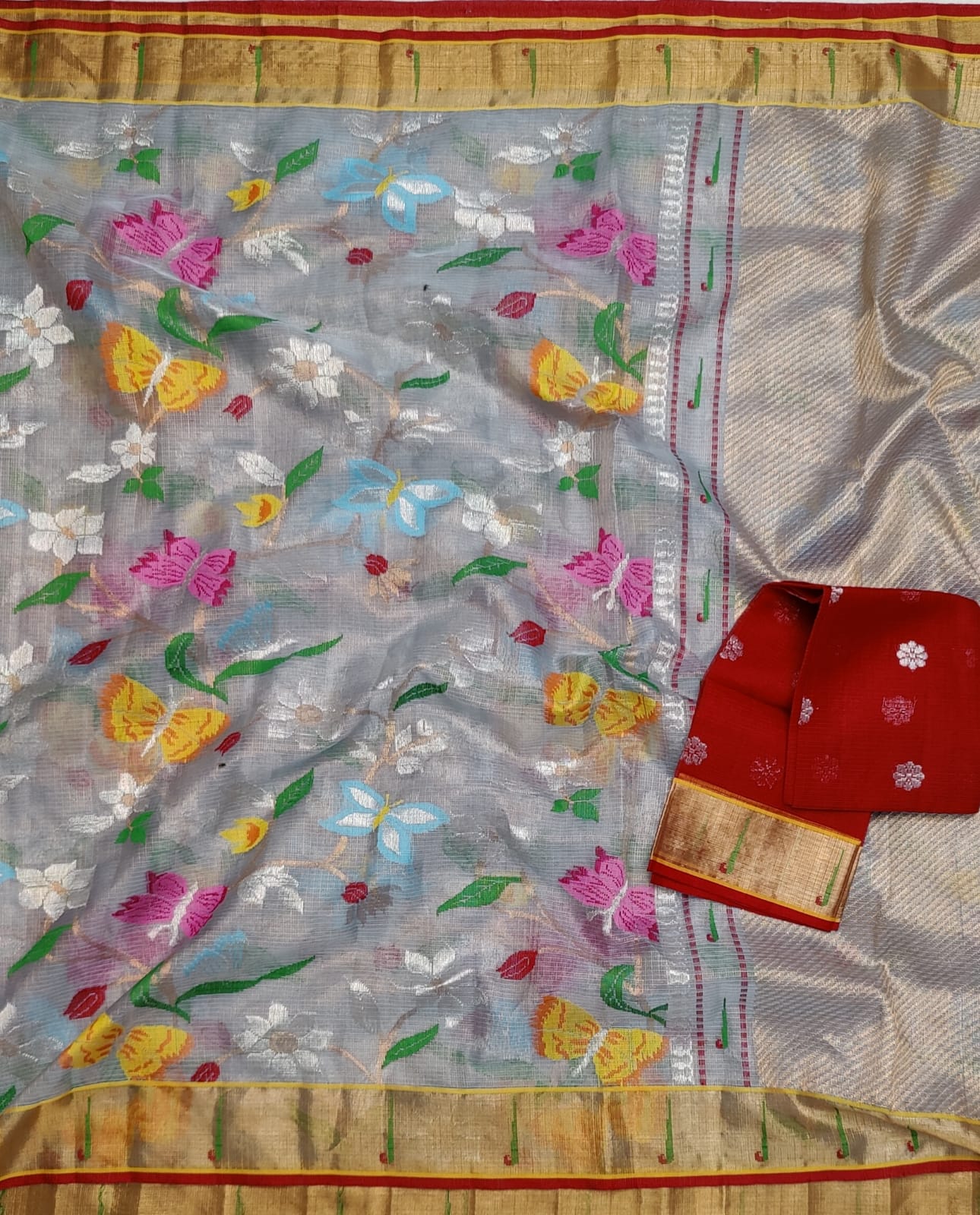 Shenaaz zari kota handloom weaver sarees - Saffronfashionindia