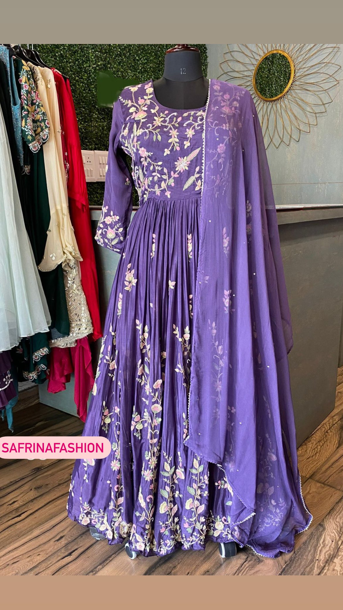 Sheema gown partywear gown - Saffronfashionindia