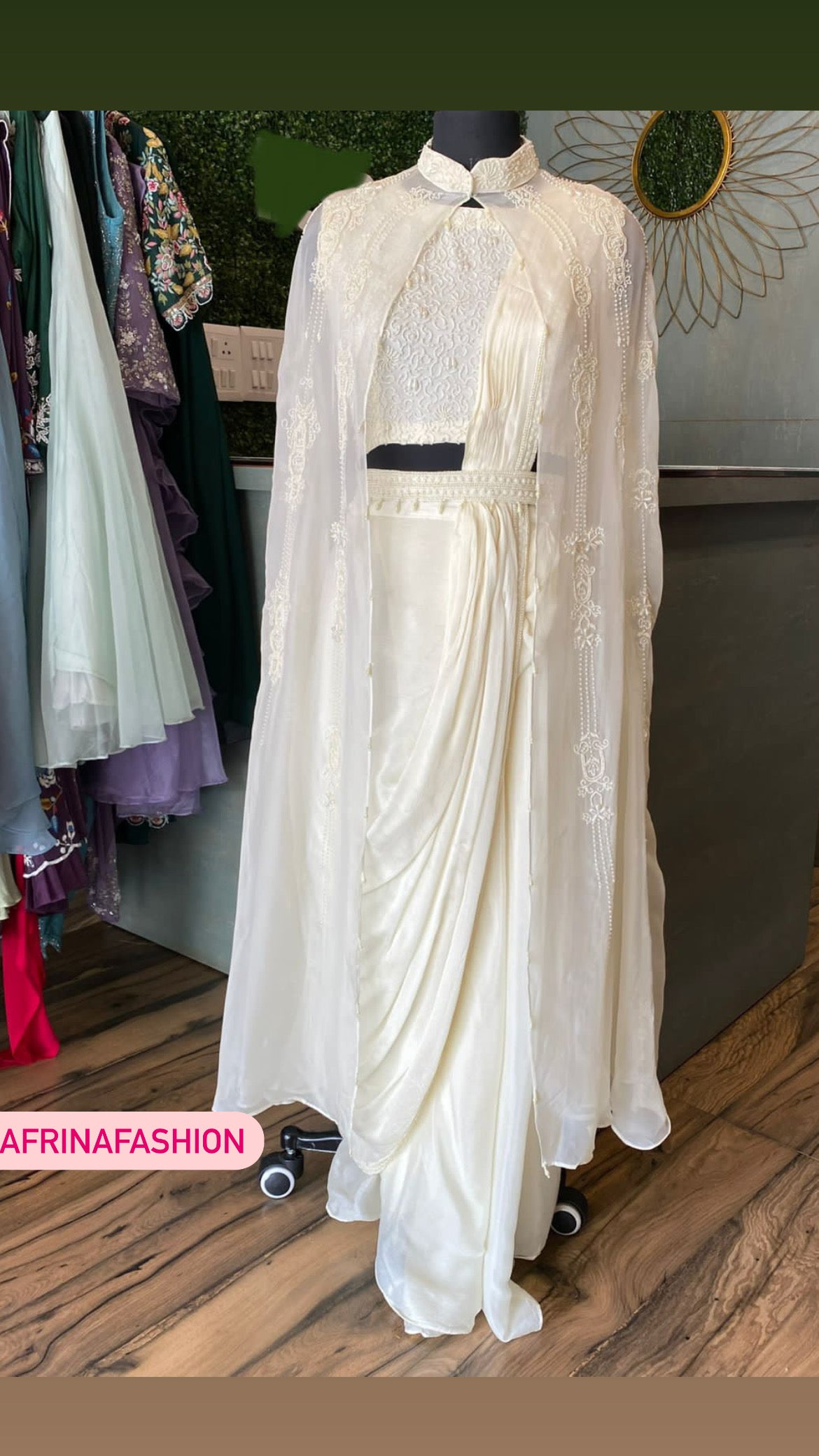Angel pearl Indowestern dress - Saffronfashionindia
