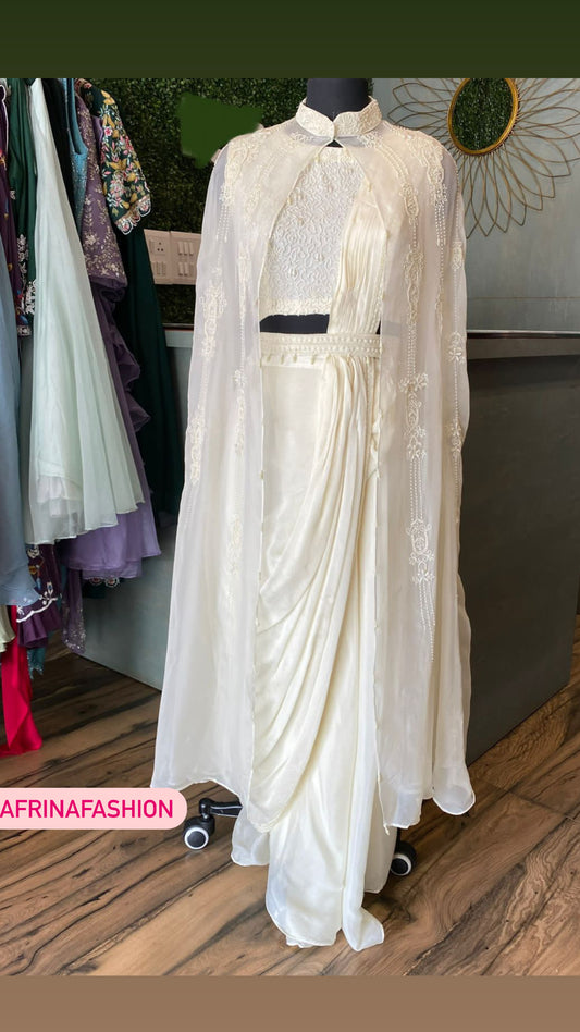 Angel pearl Indowestern dress - Saffronfashionindia