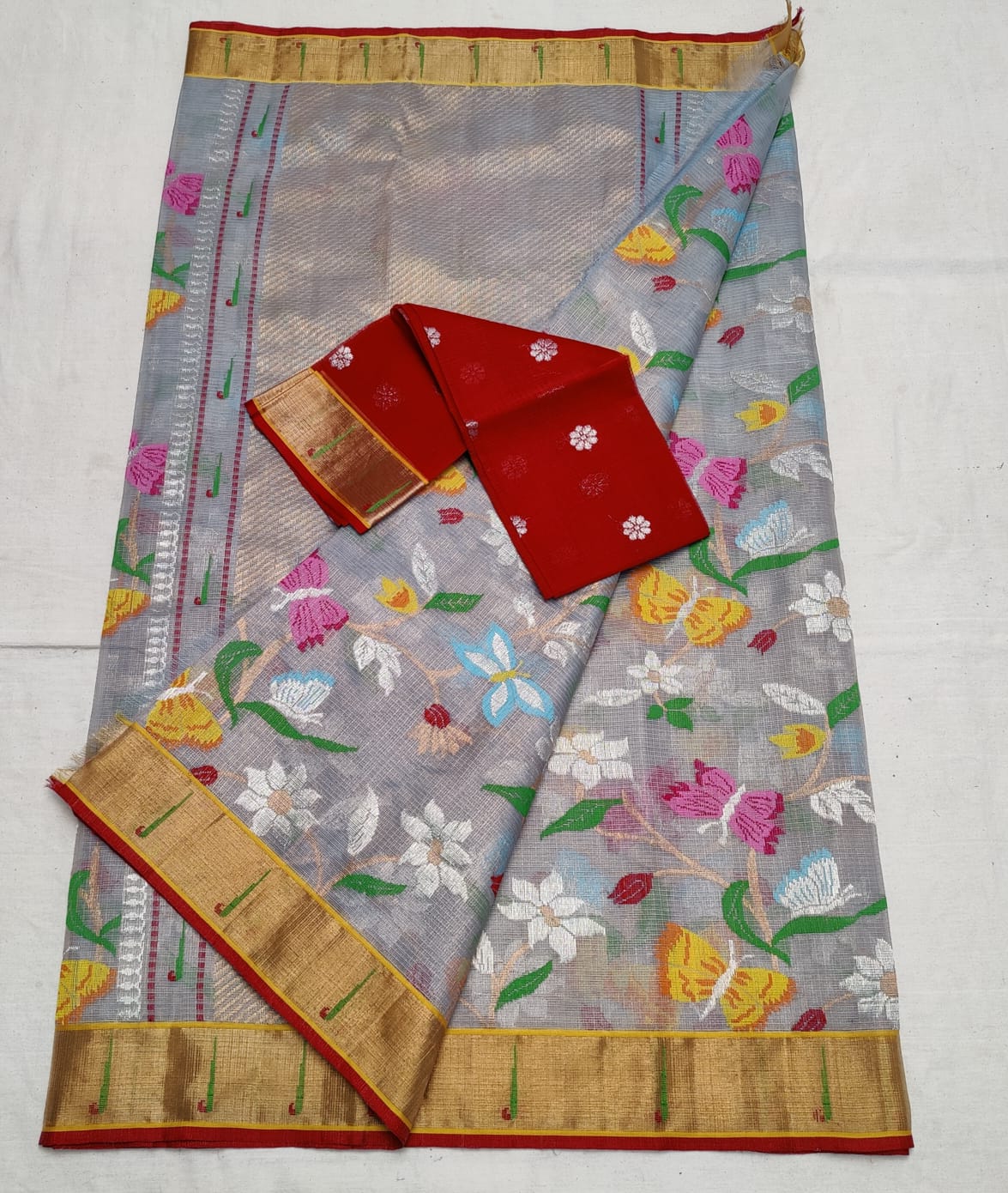 Shenaaz zari kota handloom weaver sarees - Saffronfashionindia