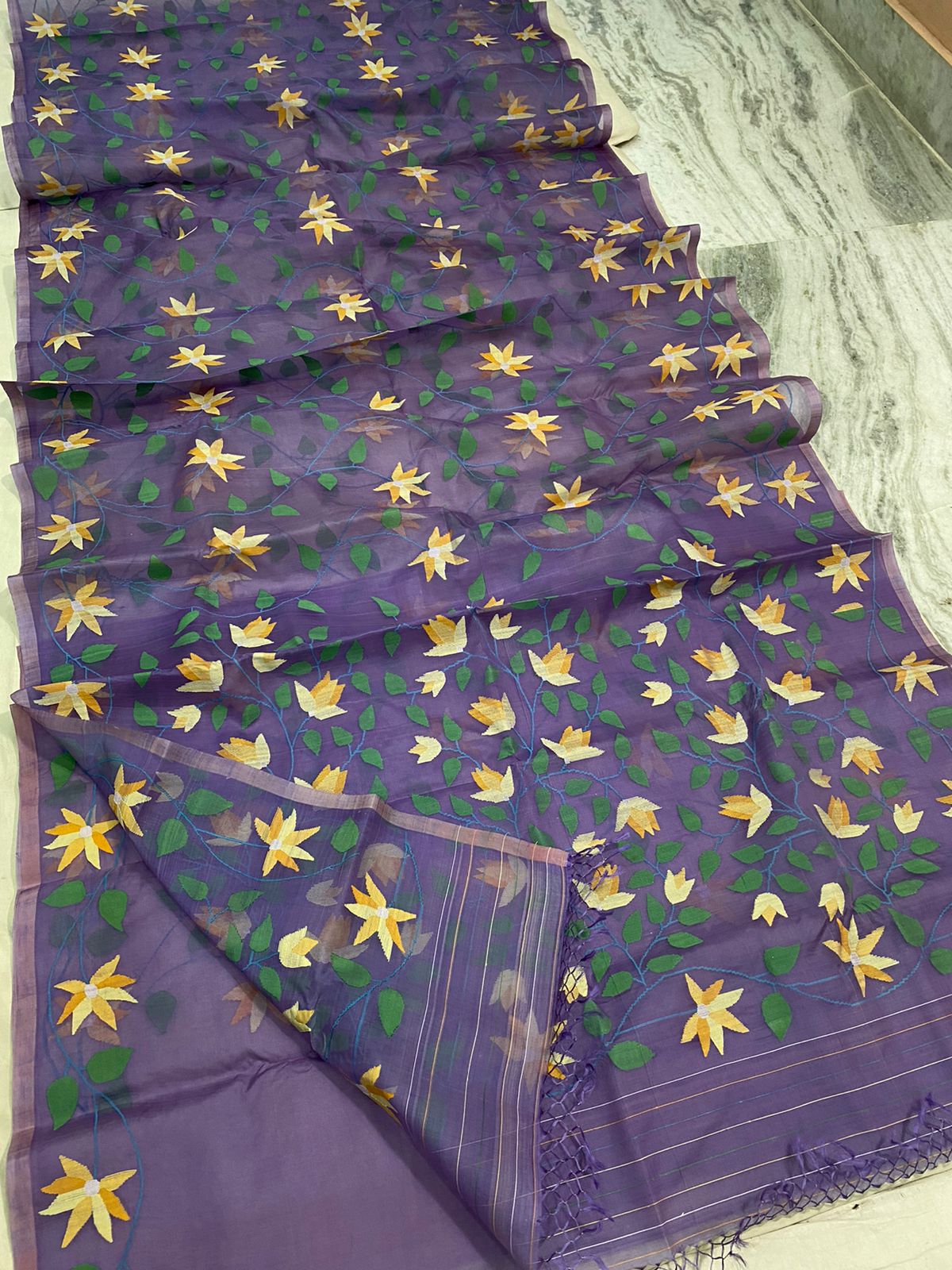 Cinita tantuj jamdani saree - Saffronfashionindia