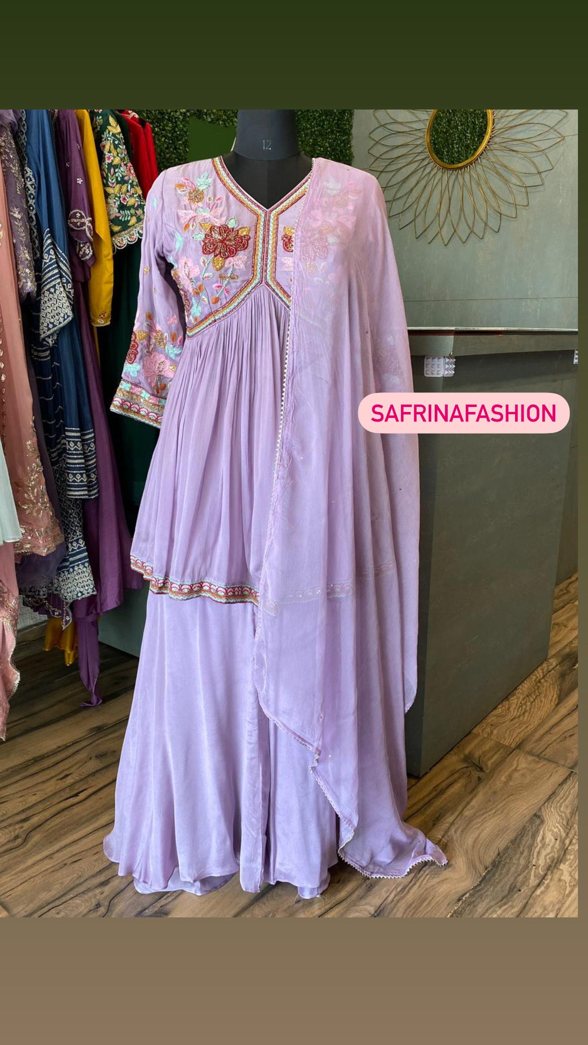 Rushika peplum lavender kurta dress - Saffronfashionindia