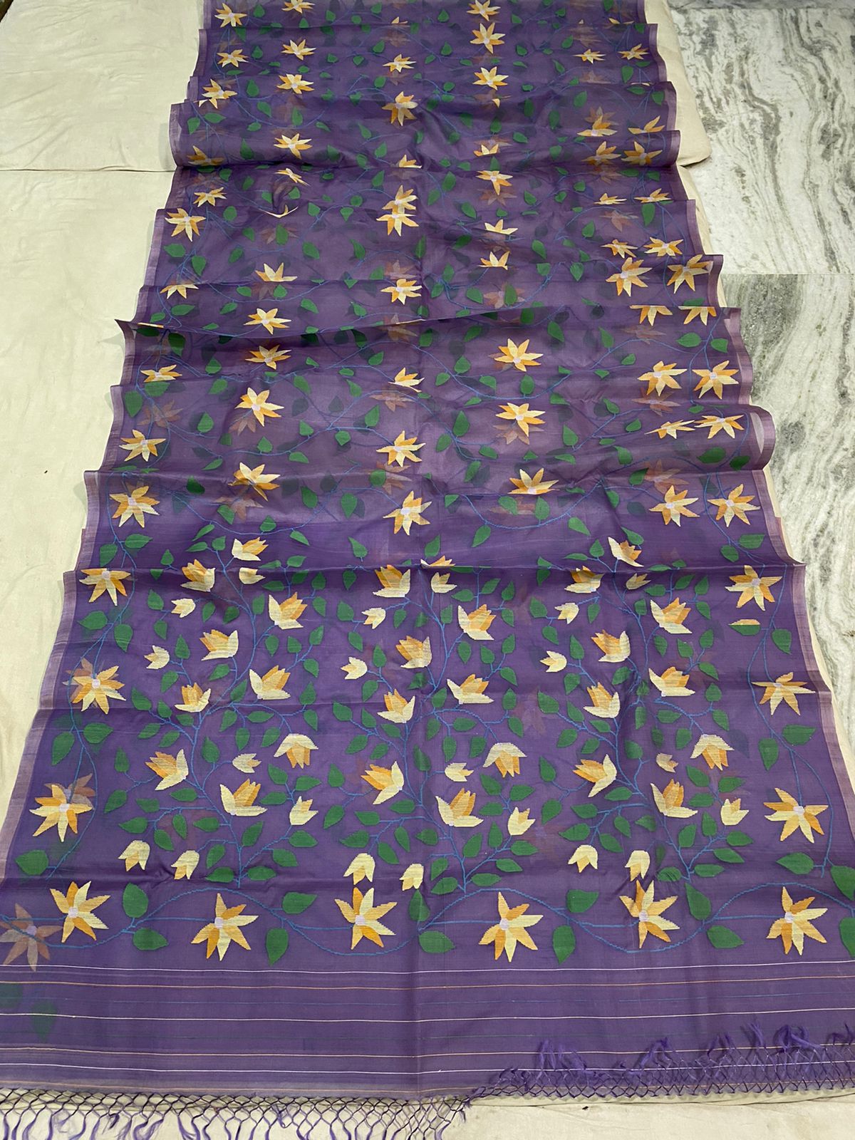 Cinita tantuj jamdani saree - Saffronfashionindia