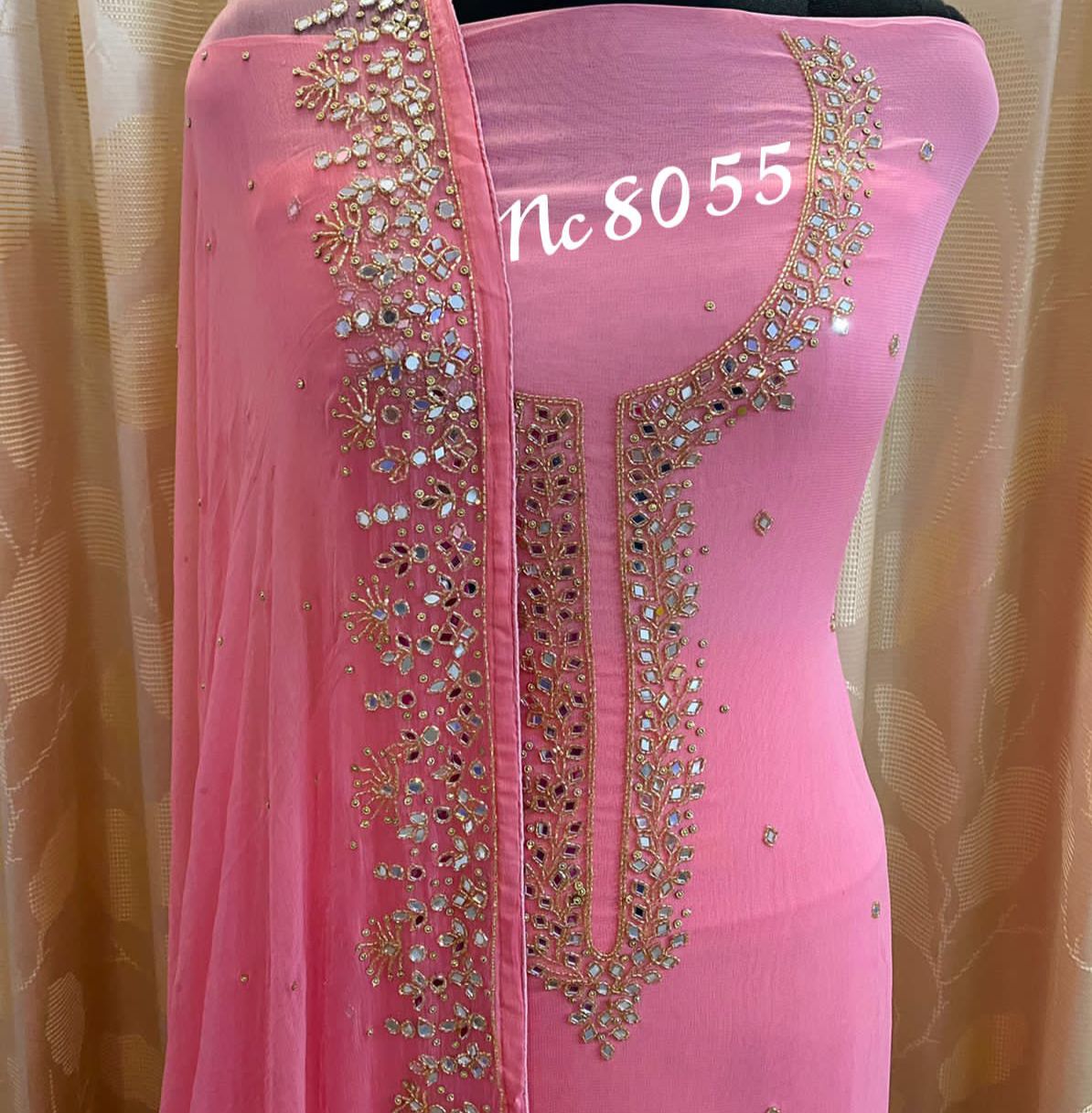 Dilbar gorgette salwar kameez - Saffronfashionindia