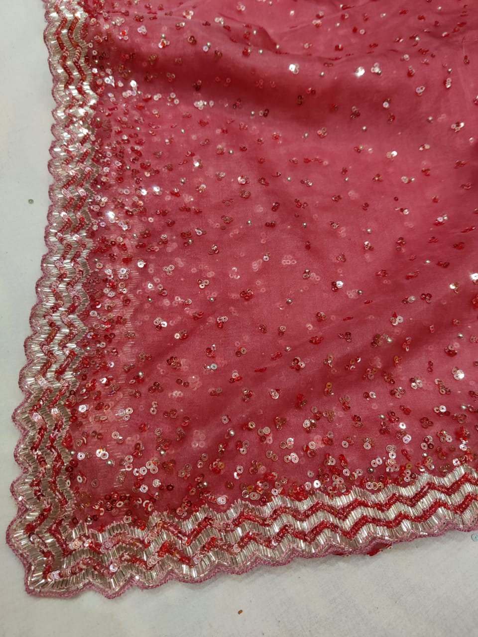 Kunti organza sequence saree - Saffronfashionindia