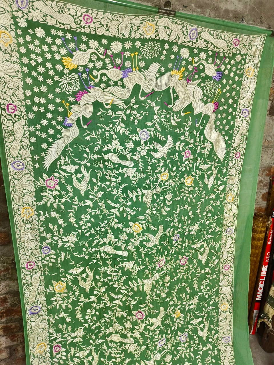 Jinnati gorgette parsi gara saree - Saffronfashionindia