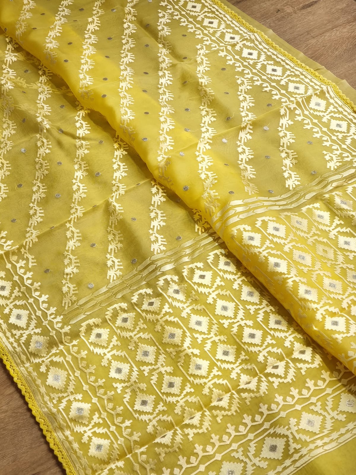 Nivara organza dhakai inspired saree - Saffronfashionindia