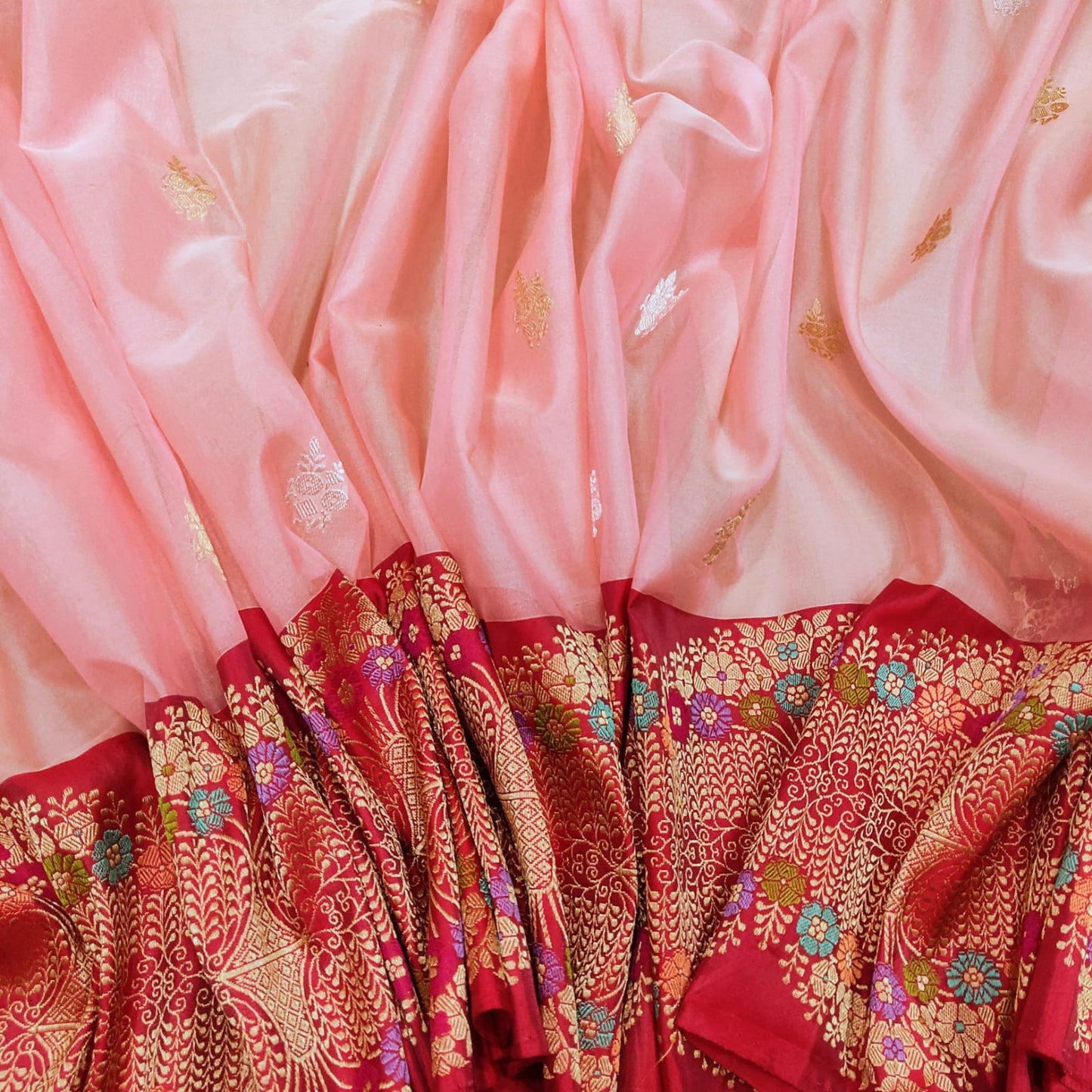 Milika kora silk handwoven saree - Saffronfashionindia