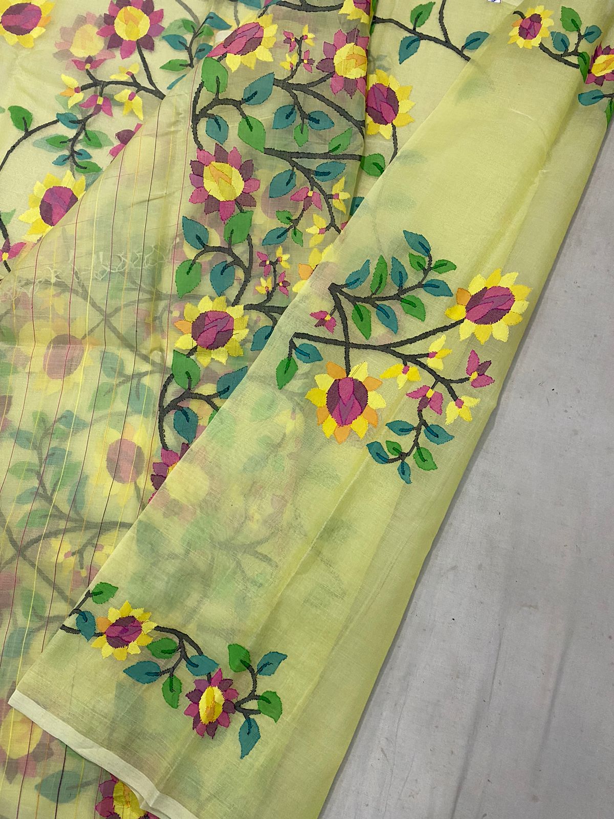 Ramjha tantuj jamdani saree - Saffronfashionindia