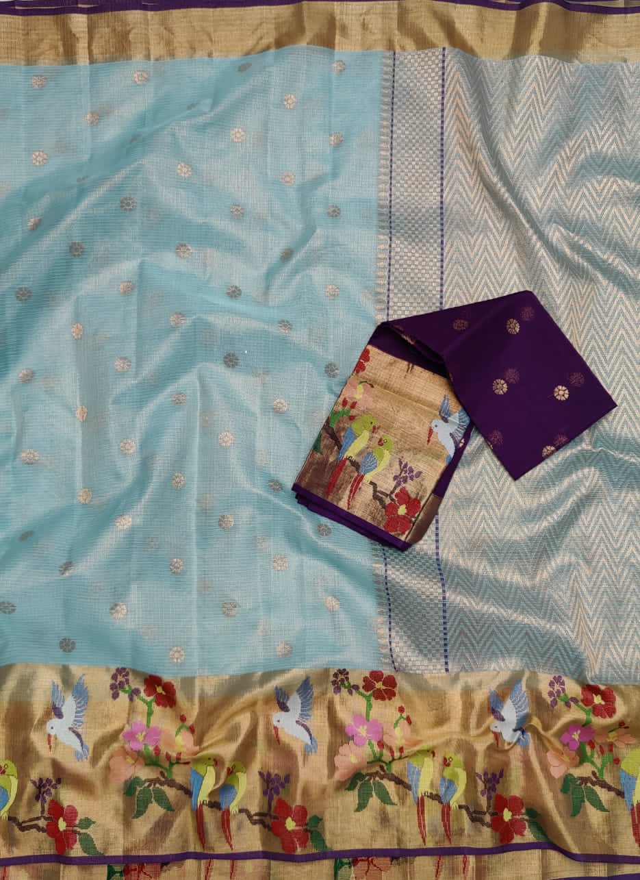 Roza jamawar weaving tissue zari saree - Saffronfashionindia
